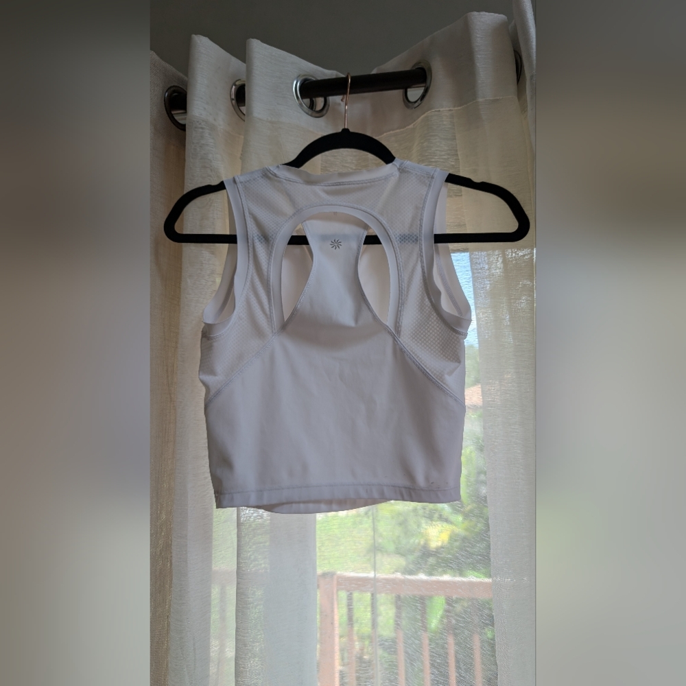 Athleta White Zip-Up Top